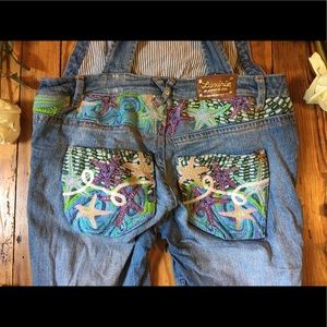 Funky Boutique Embroidered Overalls trades accptd